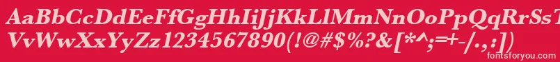 UrwbaskertextbolOblique-fontti – vaaleanpunaiset fontit punaisella taustalla