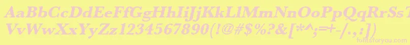 UrwbaskertextbolOblique-Schriftart – Rosa Schriften auf gelbem Hintergrund