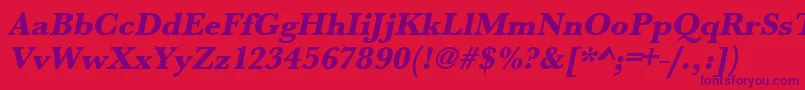 UrwbaskertextbolOblique Font – Purple Fonts on Red Background