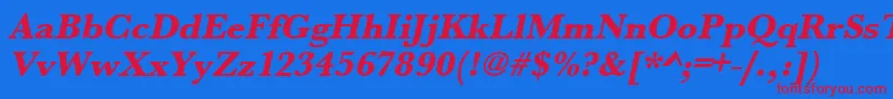 UrwbaskertextbolOblique-fontti – punaiset fontit sinisellä taustalla