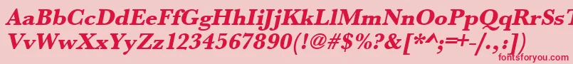 UrwbaskertextbolOblique Font – Red Fonts on Pink Background