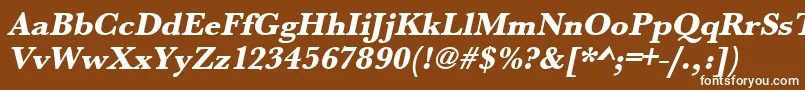 UrwbaskertextbolOblique-fontti – valkoiset fontit ruskealla taustalla