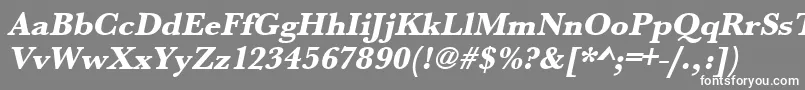 フォントUrwbaskertextbolOblique – 灰色の背景に白い文字