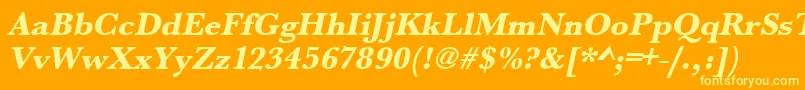 フォントUrwbaskertextbolOblique – オレンジの背景に黄色の文字