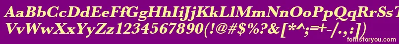 UrwbaskertextbolOblique-Schriftart – Gelbe Schriften auf violettem Hintergrund