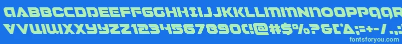 Jeebraleft Font – Green Fonts on Blue Background