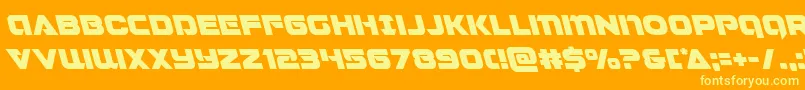 Jeebraleft-Schriftart – Gelbe Schriften auf orangefarbenem Hintergrund