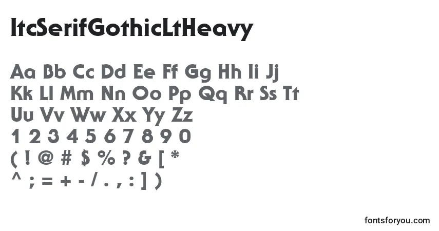 A fonte ItcSerifGothicLtHeavy – alfabeto, números, caracteres especiais