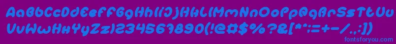 EarthHeartItalic Font – Blue Fonts on Purple Background