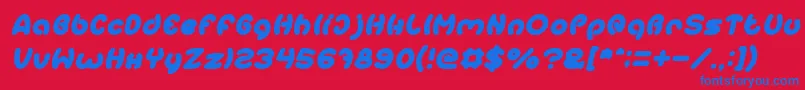 EarthHeartItalic Font – Blue Fonts on Red Background