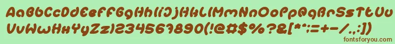 Шрифт EarthHeartItalic – коричневые шрифты на зелёном фоне
