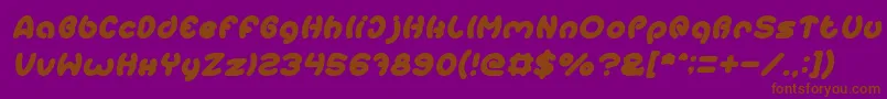 EarthHeartItalic-Schriftart – Braune Schriften auf violettem Hintergrund