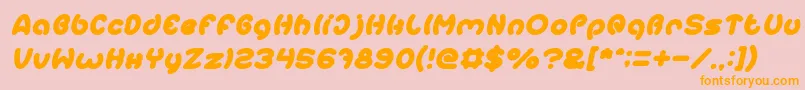 EarthHeartItalic Font – Orange Fonts on Pink Background