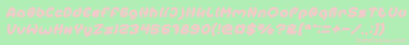 EarthHeartItalic Font – Pink Fonts on Green Background