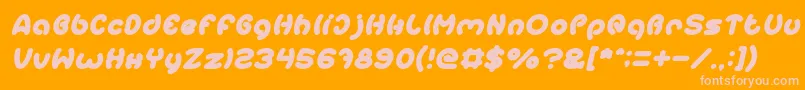 EarthHeartItalic Font – Pink Fonts on Orange Background