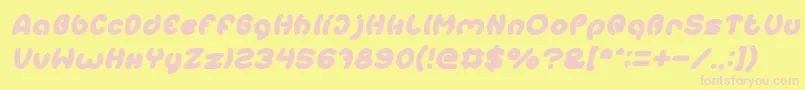 EarthHeartItalic Font – Pink Fonts on Yellow Background