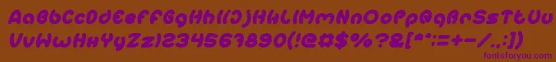 EarthHeartItalic Font – Purple Fonts on Brown Background