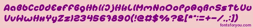 EarthHeartItalic Font – Purple Fonts on Pink Background