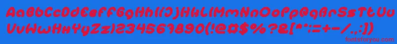 EarthHeartItalic Font – Red Fonts on Blue Background