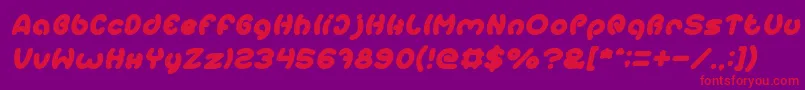 EarthHeartItalic Font – Red Fonts on Purple Background