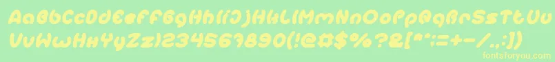 EarthHeartItalic Font – Yellow Fonts on Green Background