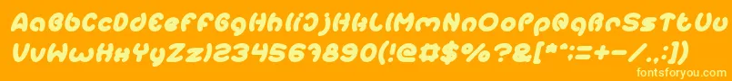 EarthHeartItalic Font – Yellow Fonts on Orange Background