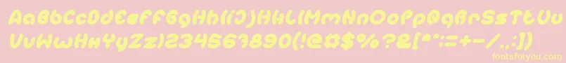 EarthHeartItalic Font – Yellow Fonts on Pink Background