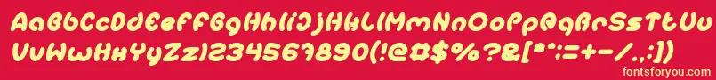 fuente EarthHeartItalic – Fuentes Amarillas Sobre Fondo Rojo