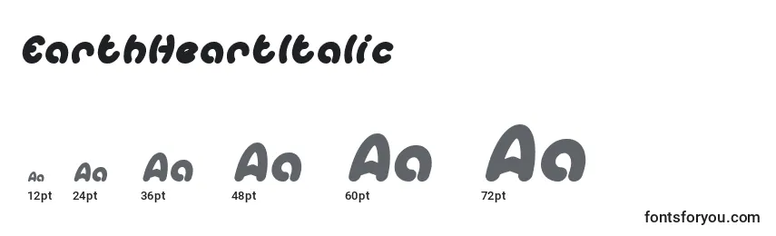 EarthHeartItalic Font Sizes