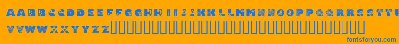 KrSuper70s Font – Blue Fonts on Orange Background