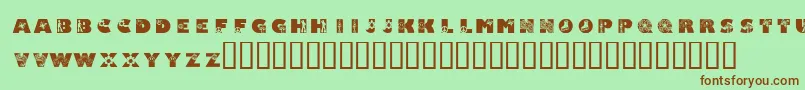 KrSuper70s Font – Brown Fonts on Green Background