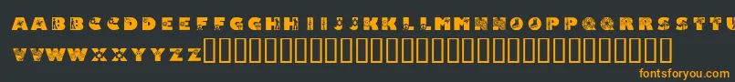 フォントKrSuper70s – 黒い背景にオレンジの文字