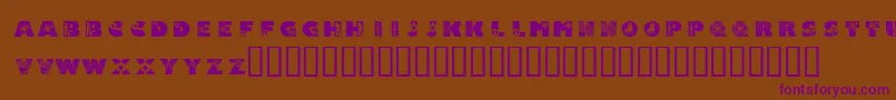 KrSuper70s Font – Purple Fonts on Brown Background