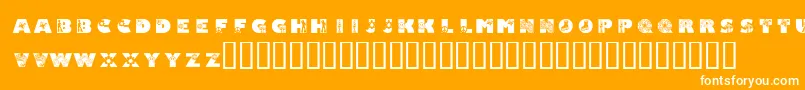 フォントKrSuper70s – オレンジの背景に白い文字