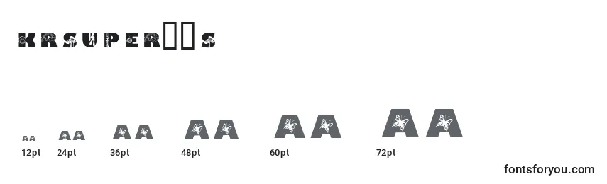 KrSuper70s Font Sizes