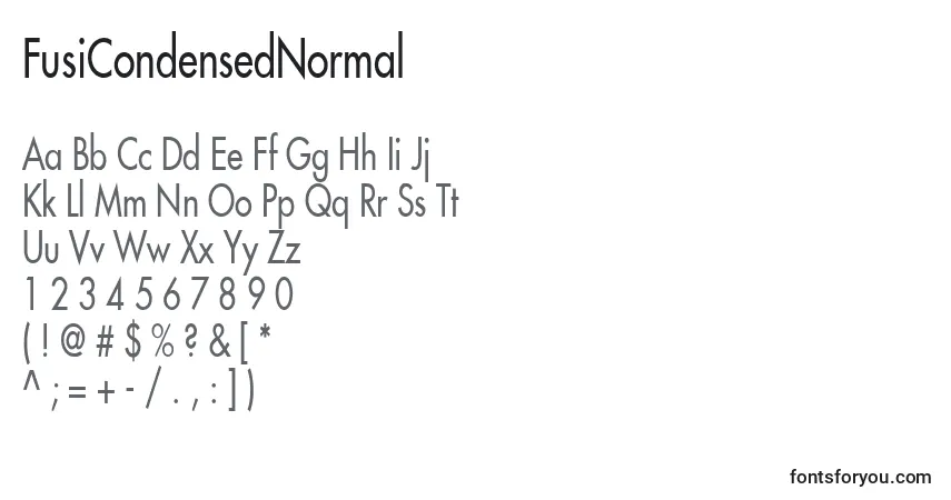 Schriftart FusiCondensedNormal – Alphabet, Zahlen, spezielle Symbole