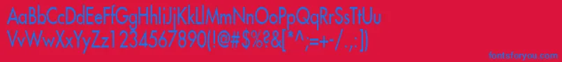 FusiCondensedNormal-Schriftart – Blaue Schriften auf rotem Hintergrund