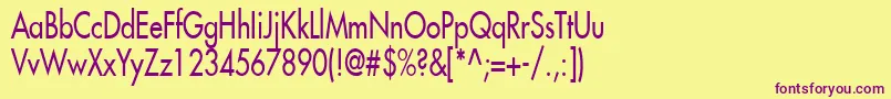 FusiCondensedNormal Font – Purple Fonts on Yellow Background
