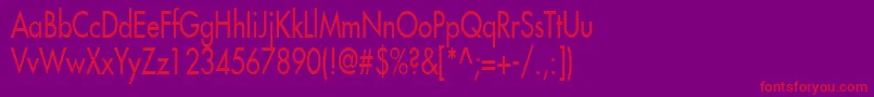 フォントFusiCondensedNormal – 紫の背景に赤い文字