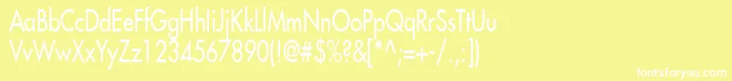 フォントFusiCondensedNormal – 黄色い背景に白い文字