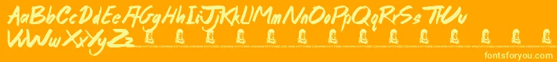 CrazyRascals Font – Yellow Fonts on Orange Background