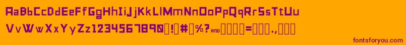 Шрифт TheslavicfontRegular – фиолетовые шрифты на оранжевом фоне