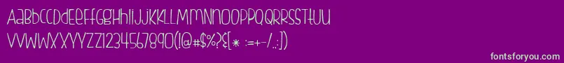 BmdFishfingersLight Font – Green Fonts on Purple Background