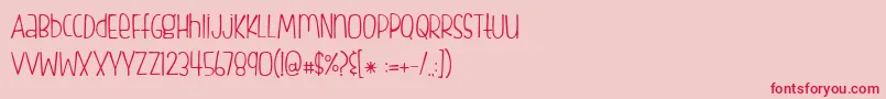 BmdFishfingersLight Font – Red Fonts on Pink Background