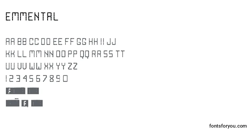Emmentalフォント–アルファベット、数字、特殊文字