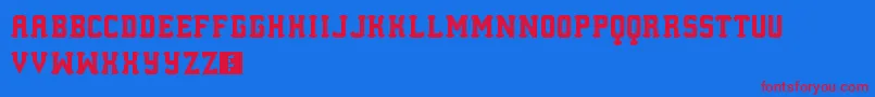LosMesitos Font – Red Fonts on Blue Background