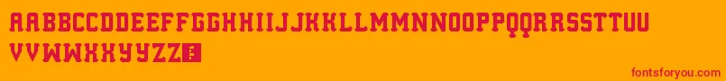 LosMesitos-Schriftart – Rote Schriften auf orangefarbenem Hintergrund
