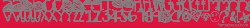 Dynamite Font – Gray Fonts on Red Background