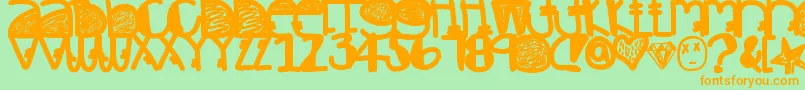 Dynamite Font – Orange Fonts on Green Background