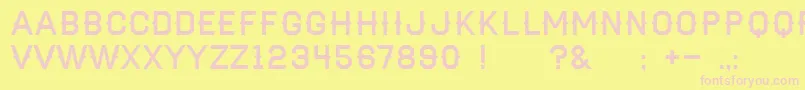 Haymaker-fontti – vaaleanpunaiset fontit keltaisella taustalla